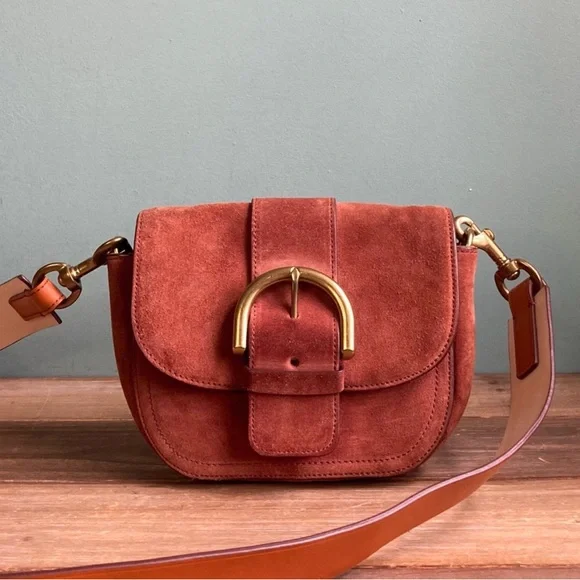 J. Crew Crossbody Buckle Italian Suede Bag - Picture 9 of 9